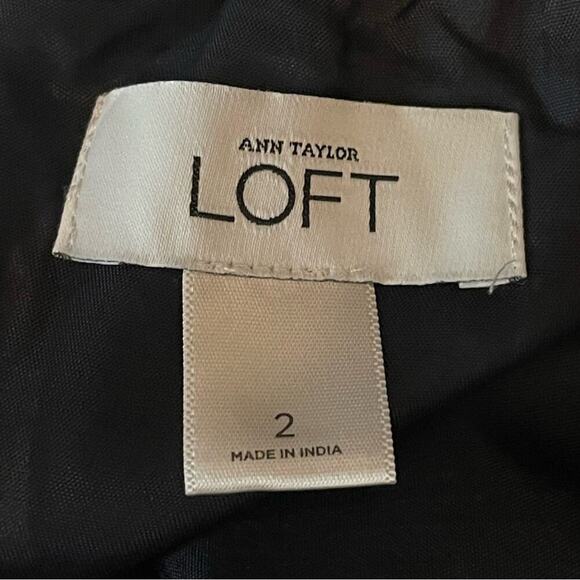 LOFT Metallic Navy Black Whimsical Glam Disco Skirt NWOT Size 2 - Picture 8 of 11